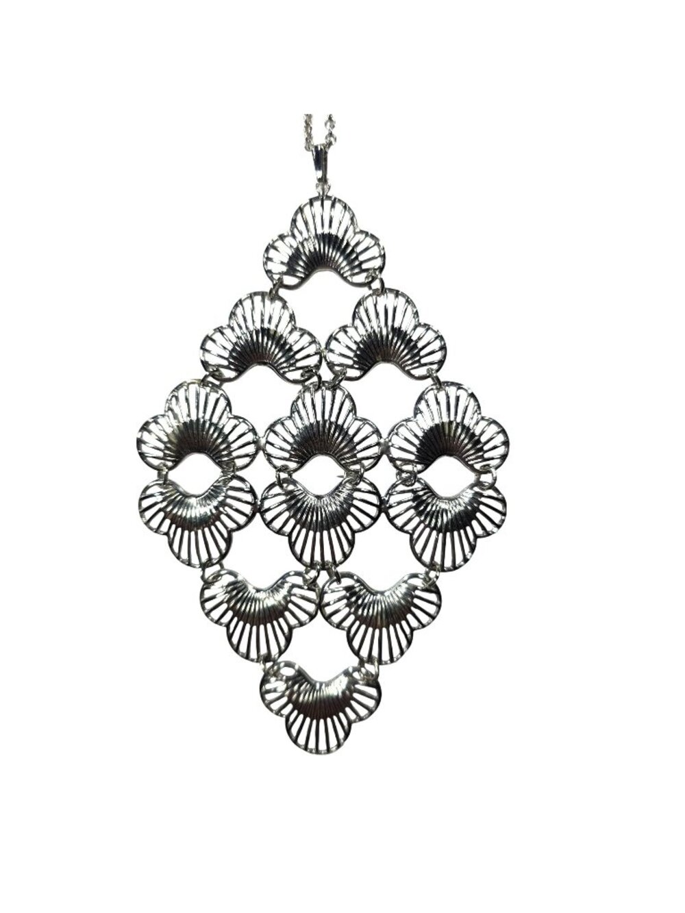 Vtg Sarah Coventry Necklace Silver-Tone Filigree Pendant Womens Jewelry